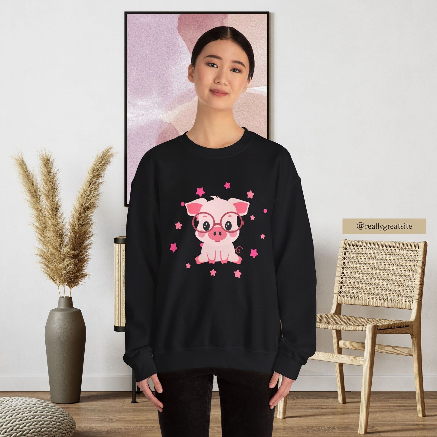 Piggy Crewneck Sweatshirt - Cozy and Adorable Design