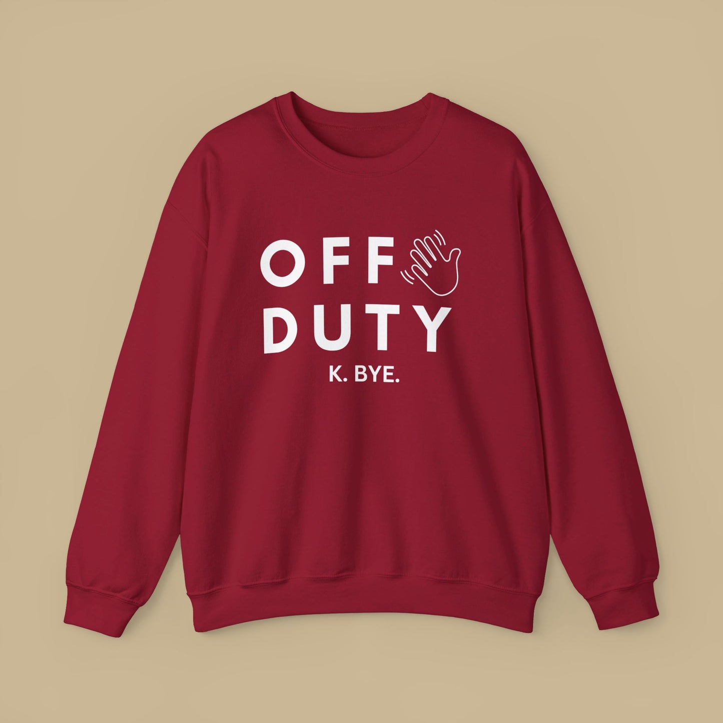 Cozy up with this simple “OFF DUTY” sweatshirt designed by Nurse Angela (my niece). Give the gift of this Unisex Heavy Blend™ Crewneck Sweatshirt or get one for yourself.