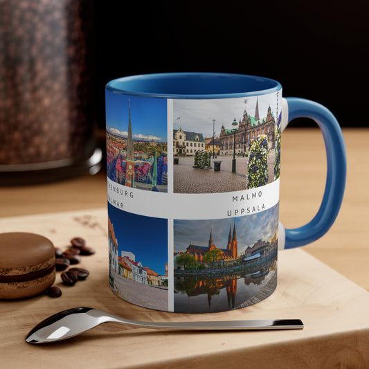 Sweden! This Travel Accent Coffee Mug is a part of a Travel Series for you to choose from. 11oz. Great as a gift or get one to enjoy yourself.