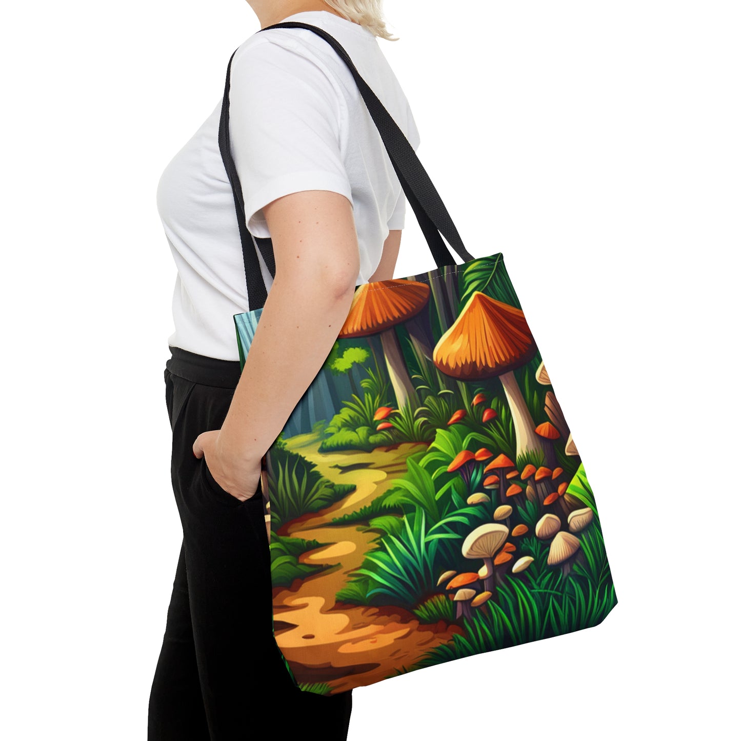 Colorful forest mushrooms Tote Bag in 3 sizes to meet your needs.