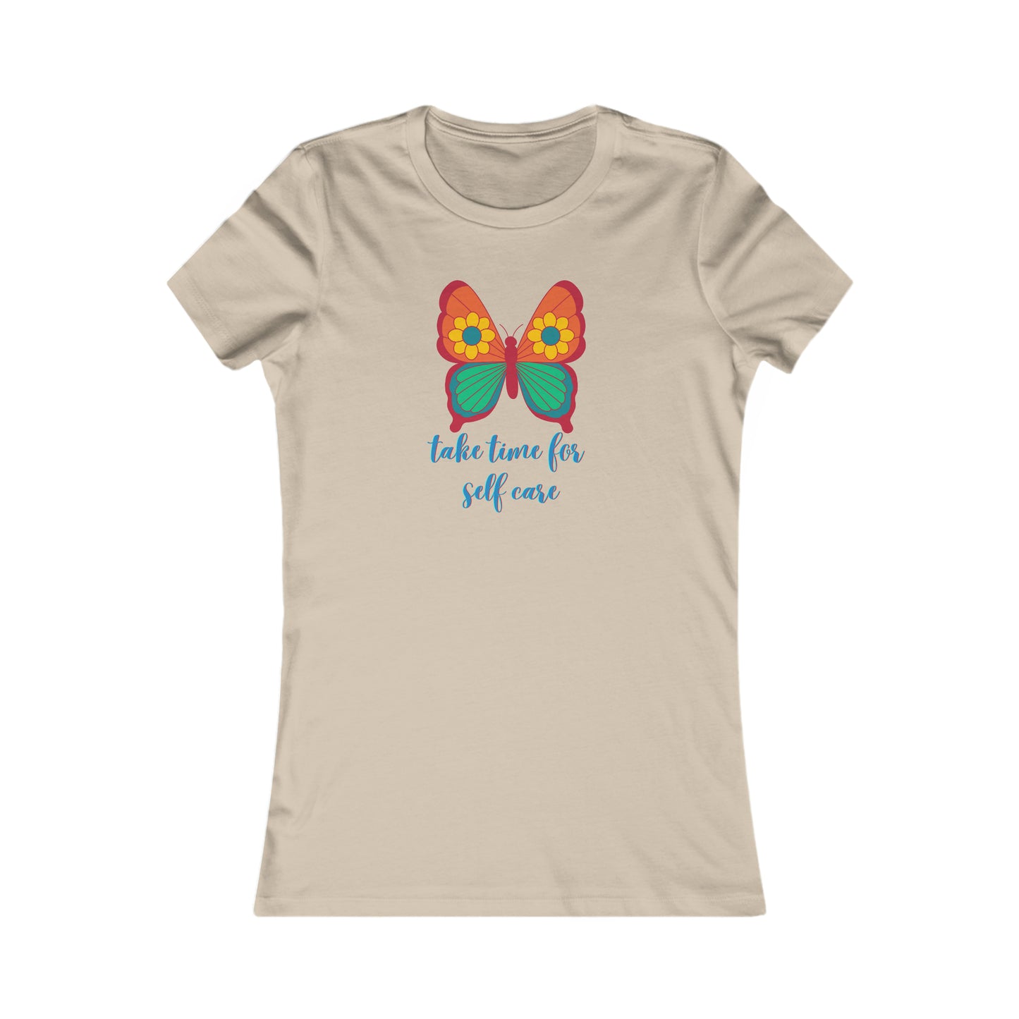 Go ahead and “take time for self care” message on this Women's Favorite Tee design. We all need it for health and wellness. Slim fit so please check the size table.