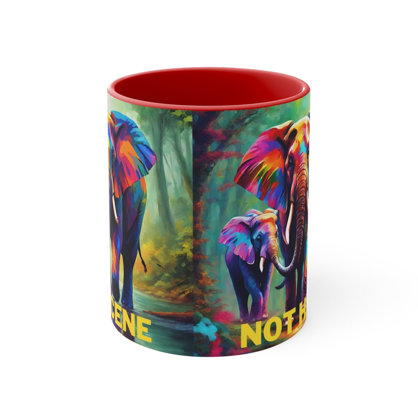 Colorful and beautifully designed “BE SCENE NOT HERD” Accent Coffee Mug, 11oz. Great as a gift or get one to enjoy yourself.