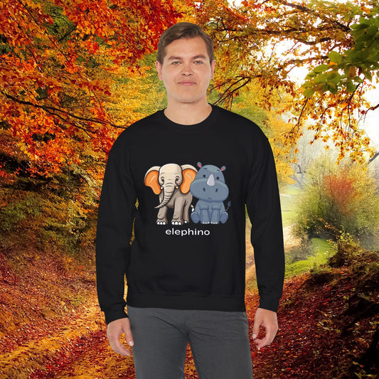 Funny Wildlife Elephino Crewneck Sweatshirt