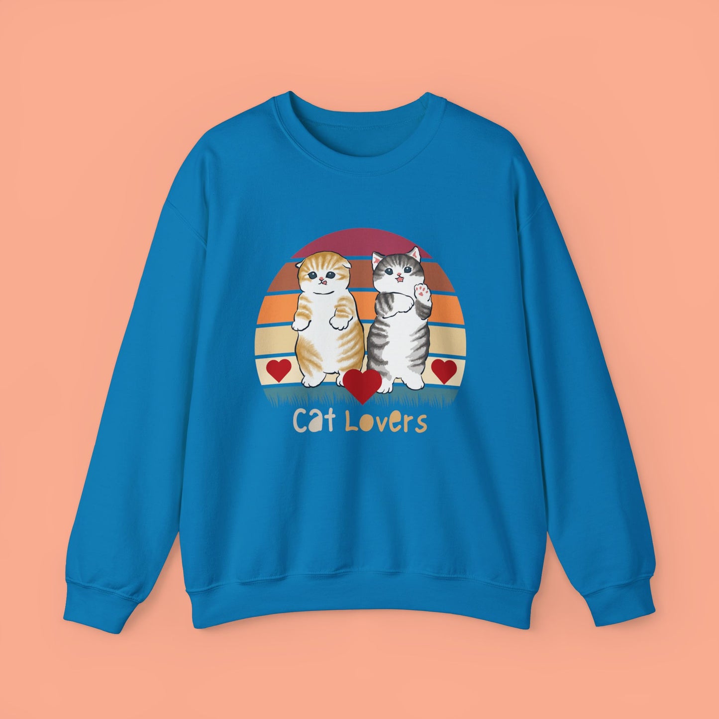 Beautiful retro design for all the Cat Lovers out there in a Unisex Heavy Blend™ Crewneck Sweatshirt.