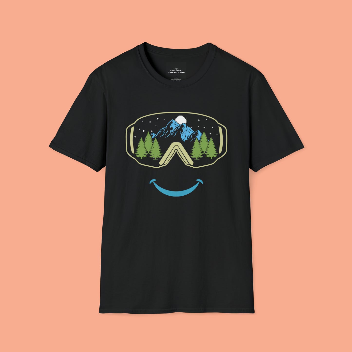 Mountain happy is the message on this Unisex Softstyle T-Shirt.