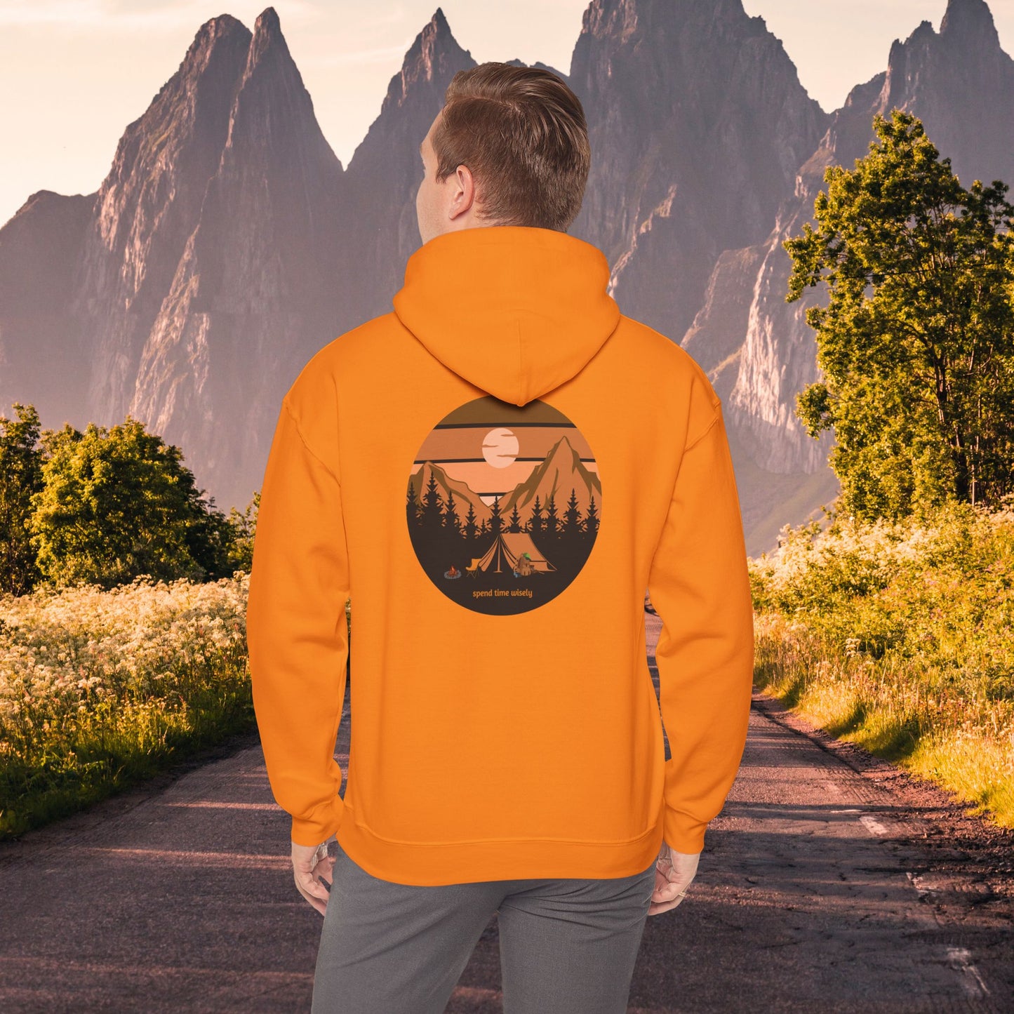 Mountain Camping Unisex Hoodie - Spend time wisely