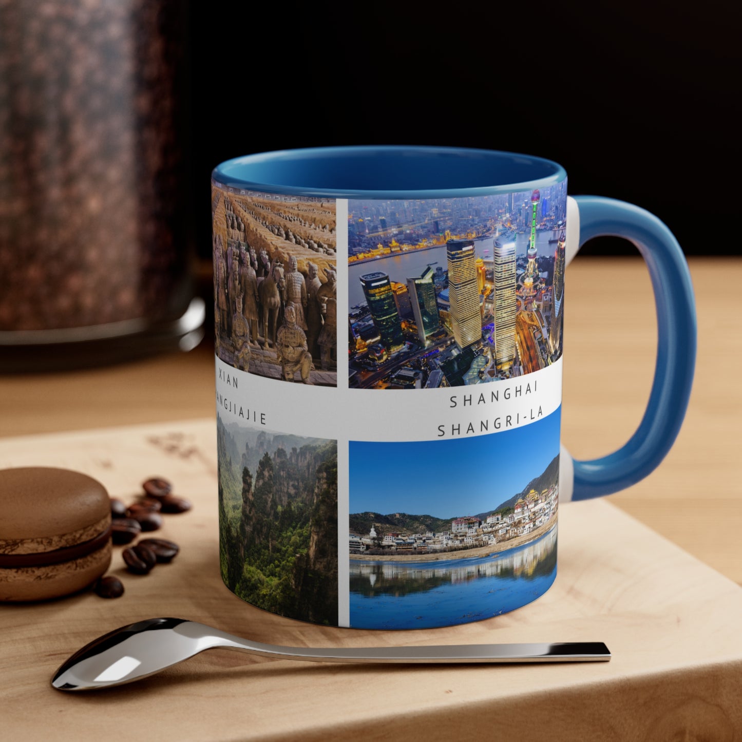 China! This Travel Accent Coffee Mug is a part of a Travel Series for you to choose from. 11oz. Great as a gift or get one to enjoy yourself.