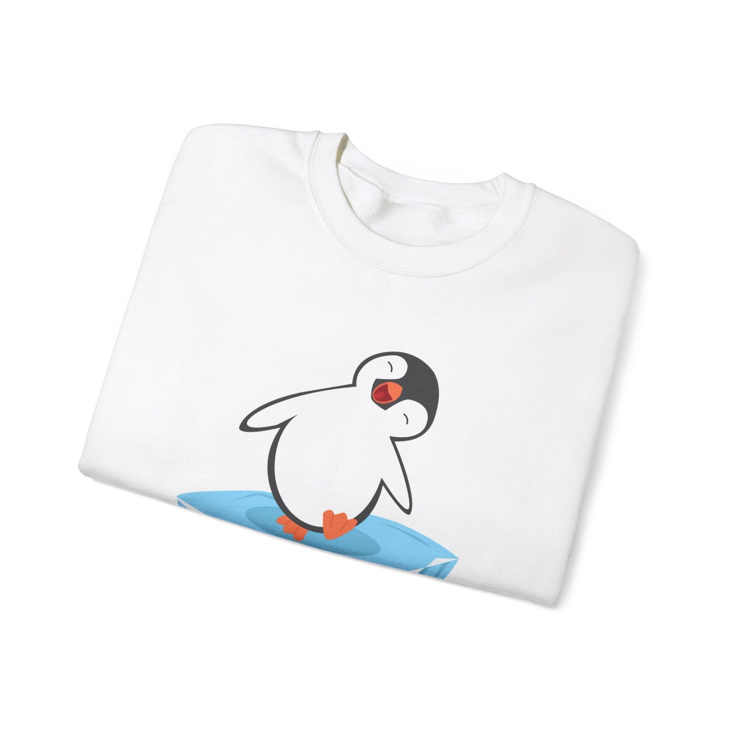 Playtime! Cute and happy penguin on an iceberg design. Give the gift of this Unisex Heavy Blend™ Crewneck Sweatshirt or get one for yourself.