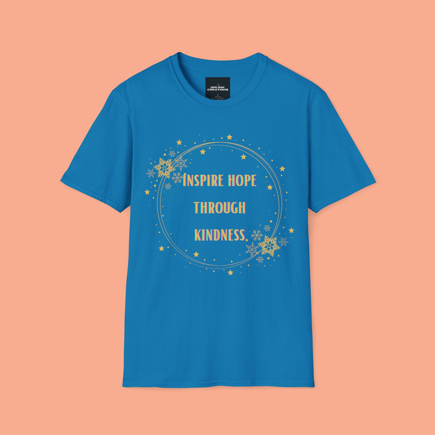 A message of “inspire hope through kindness” on this Unisex Softstyle T-Shirt.