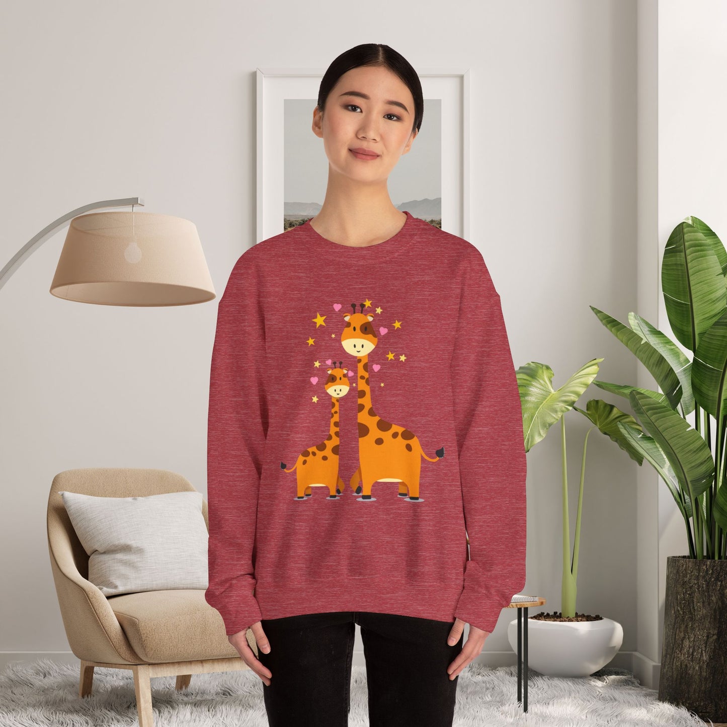 Love giraffes? Here’s the sweatshirt for you, celebrating adorable mama and baby giraffe love! Give the gift of this Unisex Heavy Blend™ Crewneck Sweatshirt or get one for yourself.