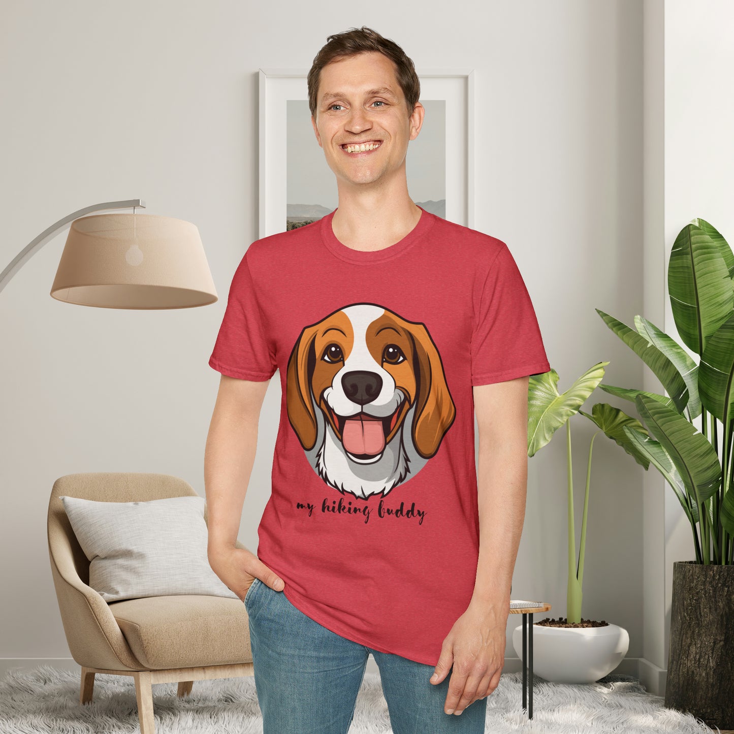 A great shirt for the dog lover who just can’t imagine a hike without their furry friend. This is a Unisex Softstyle T-Shirt.