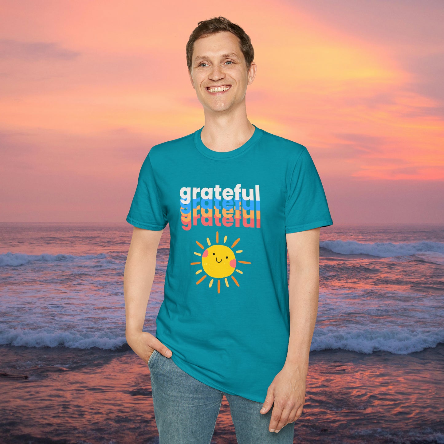 A grateful and sunny disposition Unisex Softstyle T-Shirt to brighten up your day!
