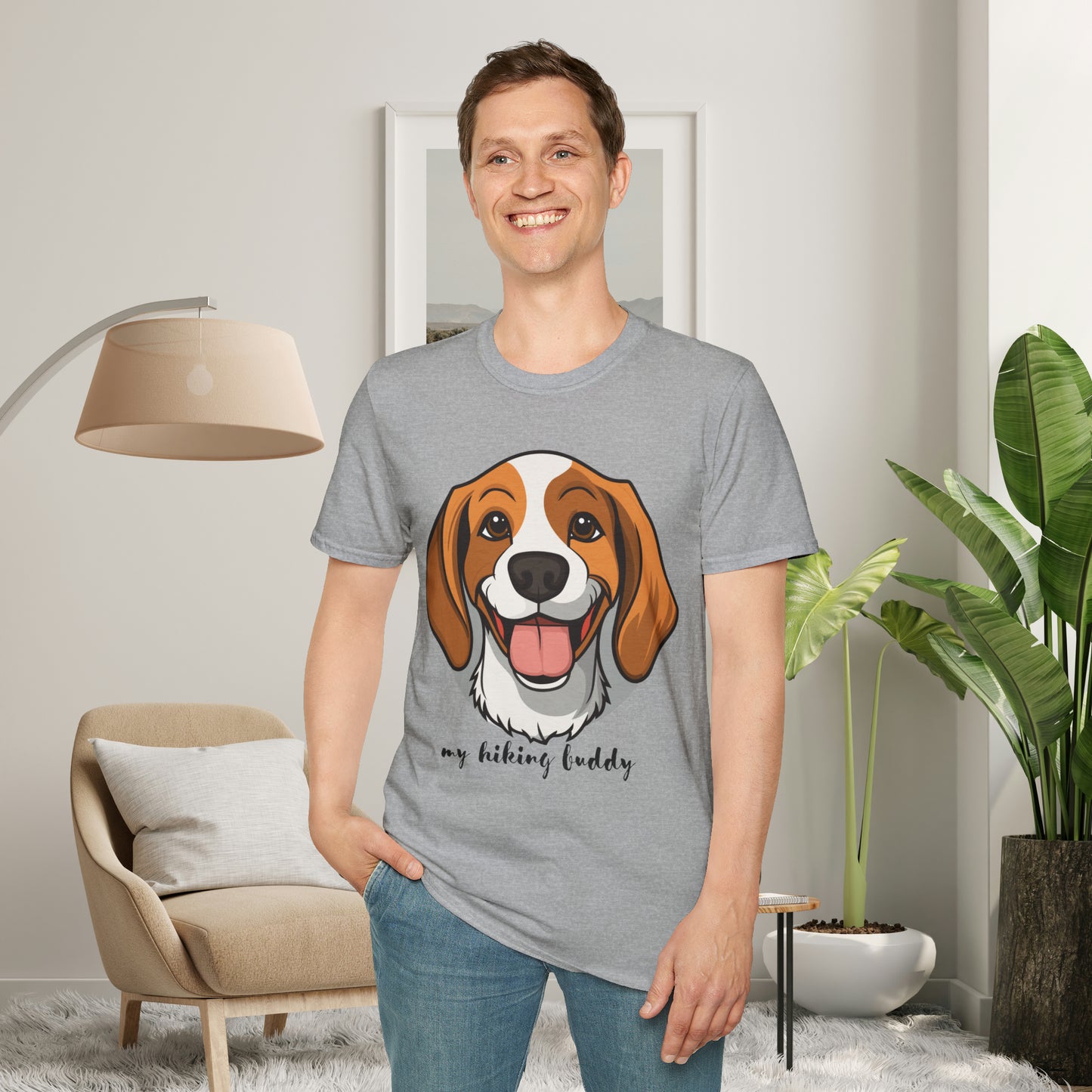 A great shirt for the dog lover who just can’t imagine a hike without their furry friend. This is a Unisex Softstyle T-Shirt.