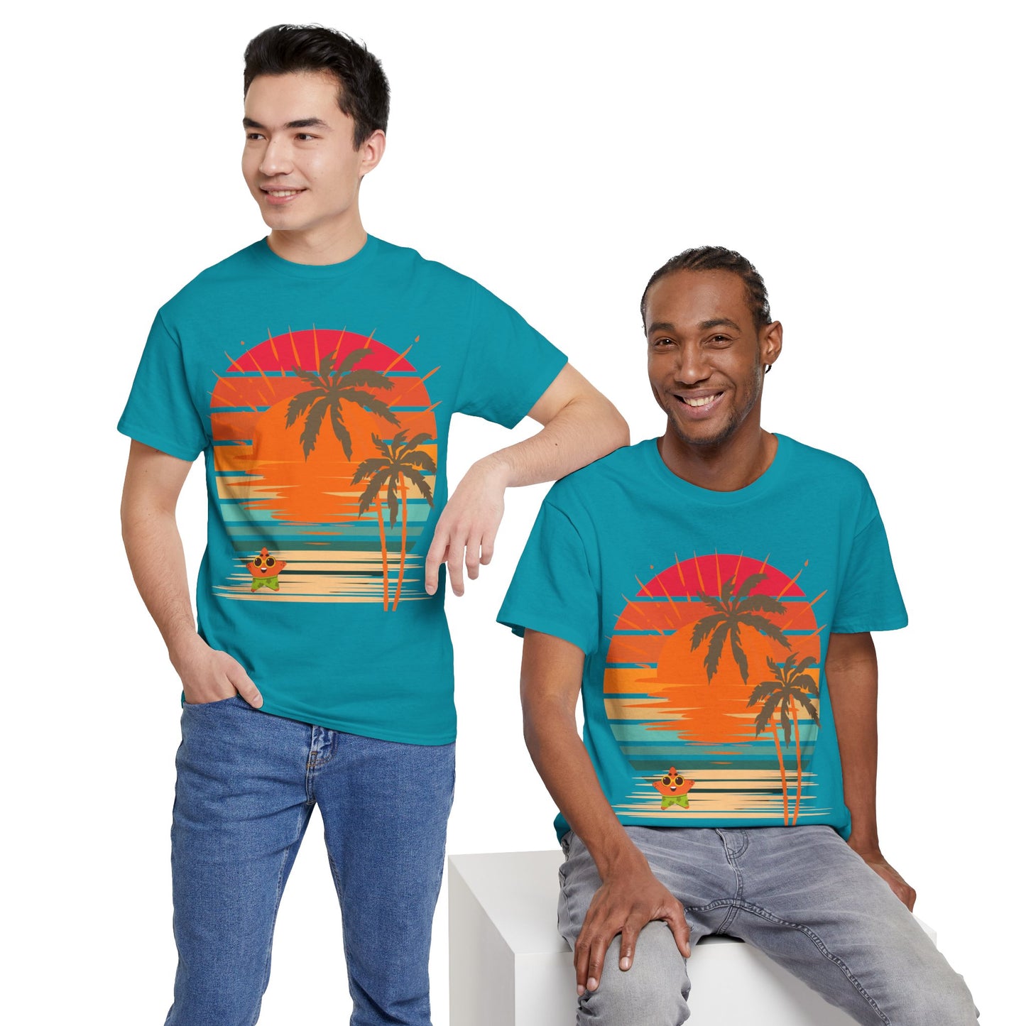 Sunset Beach Palm Trees Tee — Happy Starfish Design