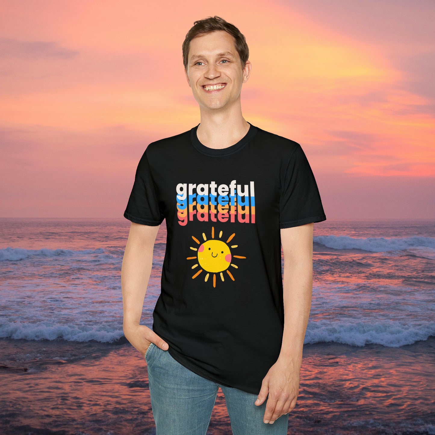 A grateful and sunny disposition Unisex Softstyle T-Shirt to brighten up your day!