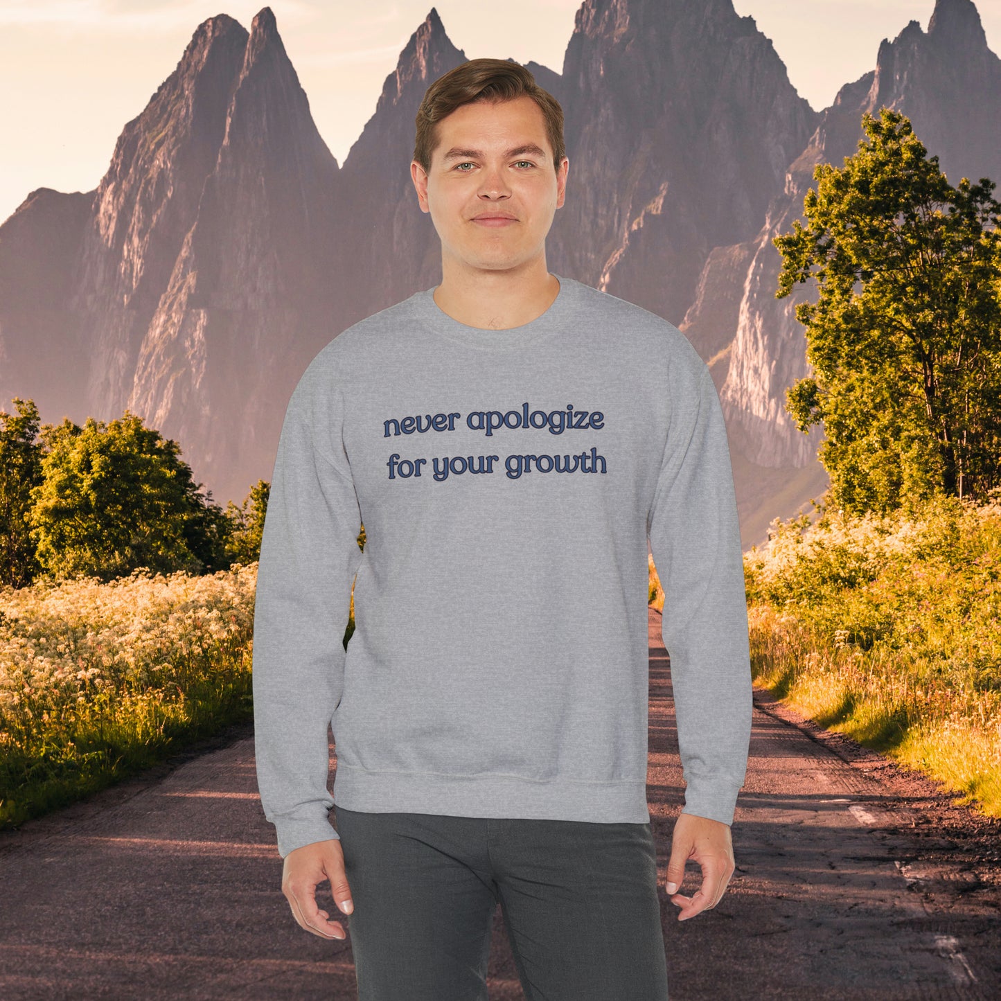 A sage message of “never apologize for your growth”. Give the gift of this Unisex Heavy Blend™ Crewneck Sweatshirt or get one for yourself.