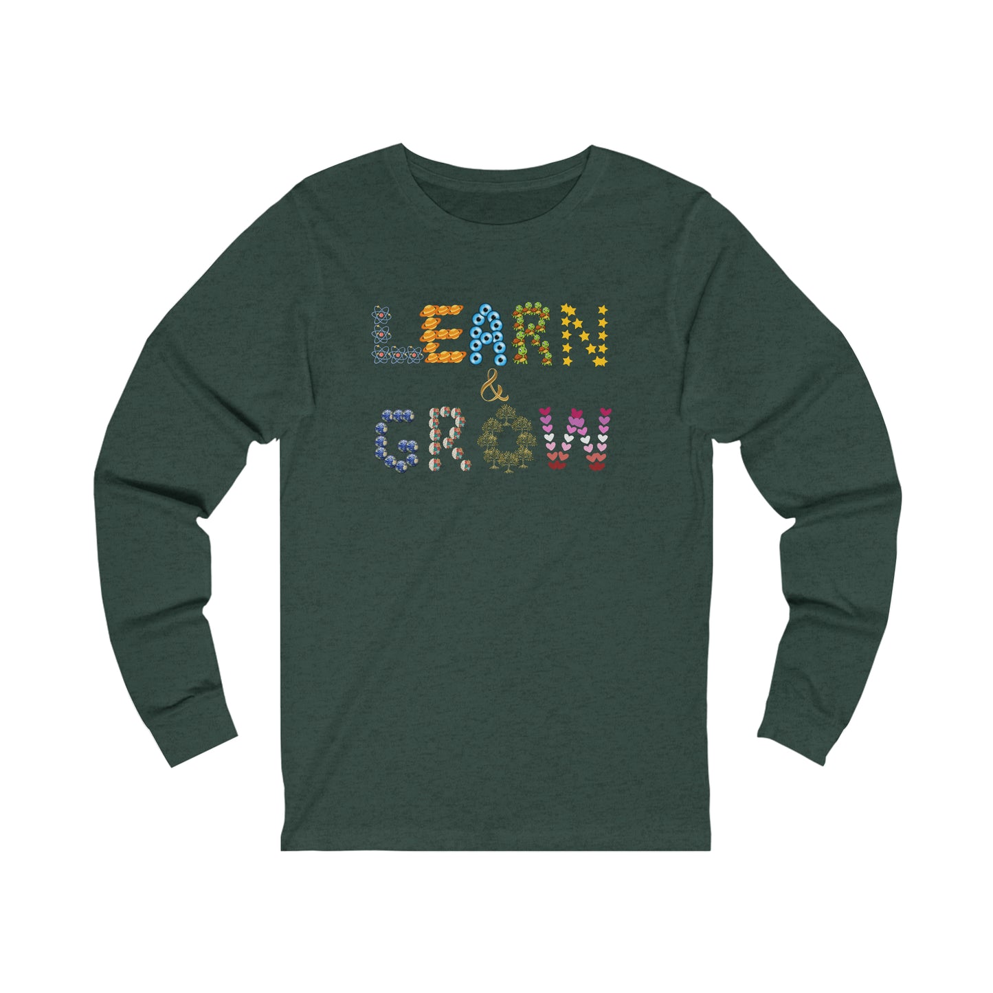 Fun and creative LEARN & GROW Unisex Jersey Long Sleeve Tee.